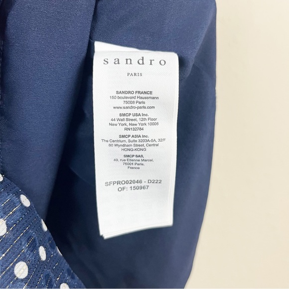 Sandro Pearl Crystal Polka Dot Mini Dress Size 36 - Picture 5 of 10